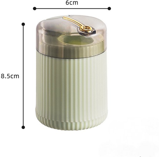 Porte-cure-dents - Boîte à Cure-dents -dents - Vert clair - Distributeur de cure-dents - Plastique - Porte-cure-dents créatif et portable - 6 x 6 x 8,5 cm - Peut contenir 80 cure-dents