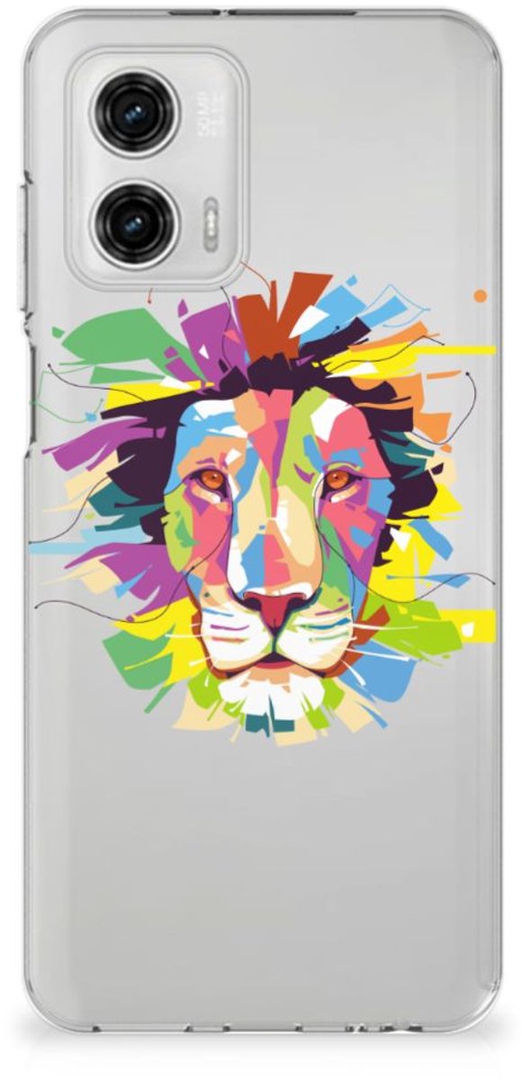 TPU Hoesje voor Motorola Moto G73 Telefoonhoesje met Naam Lion Color