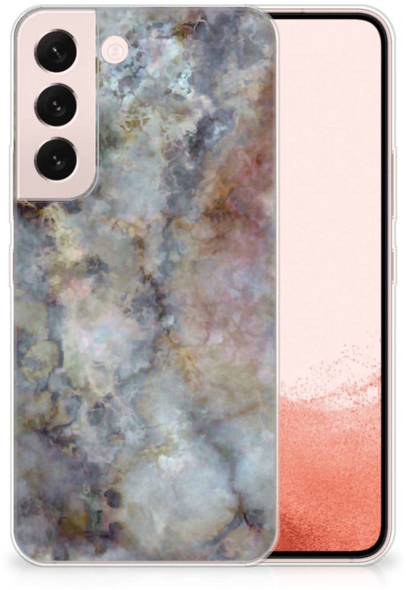 Samsung Galaxy S22 TPU Siliconen Hoesje Marmer Grijs