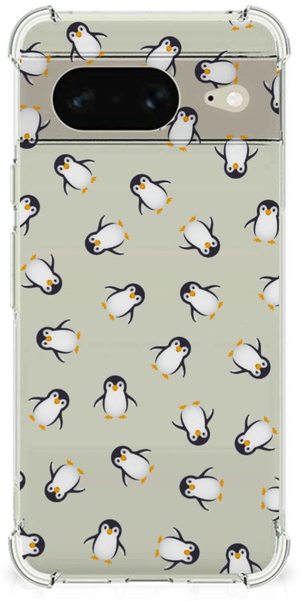 Doorzichtige Silicone Hoesje voor Google Pixel 8 Pinguïn
