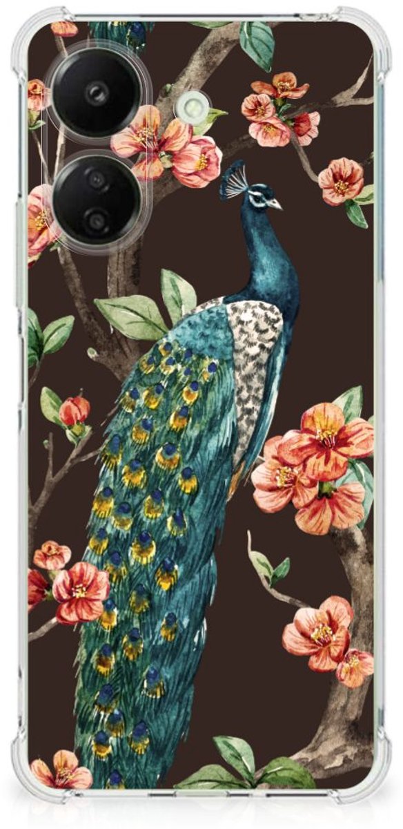 Xiaomi Redmi 13C 4G Case Anti-shock Pauw met Bloemen