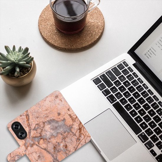 Etui pour Téléphone OPPO Reno8 T 5G Coque Orange De Marbre