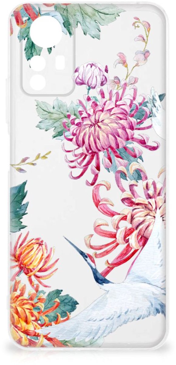 Xiaomi Redmi Note 12S TPU Hoesje Bird Flowers