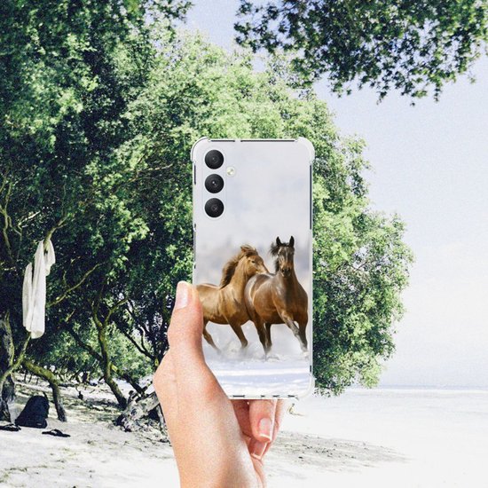 Coque de protection pour Samsung Galaxy A05s avec Bumper transparent, motif Paarden.