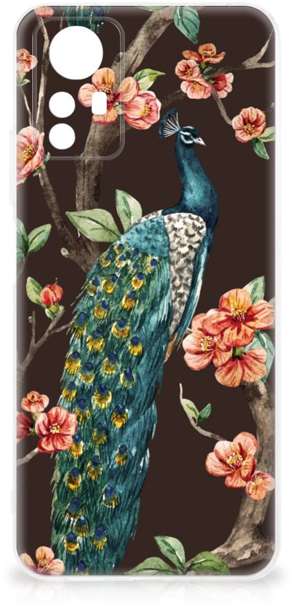 Xiaomi Redmi Note 12S TPU Hoesje Pauw met Bloemen