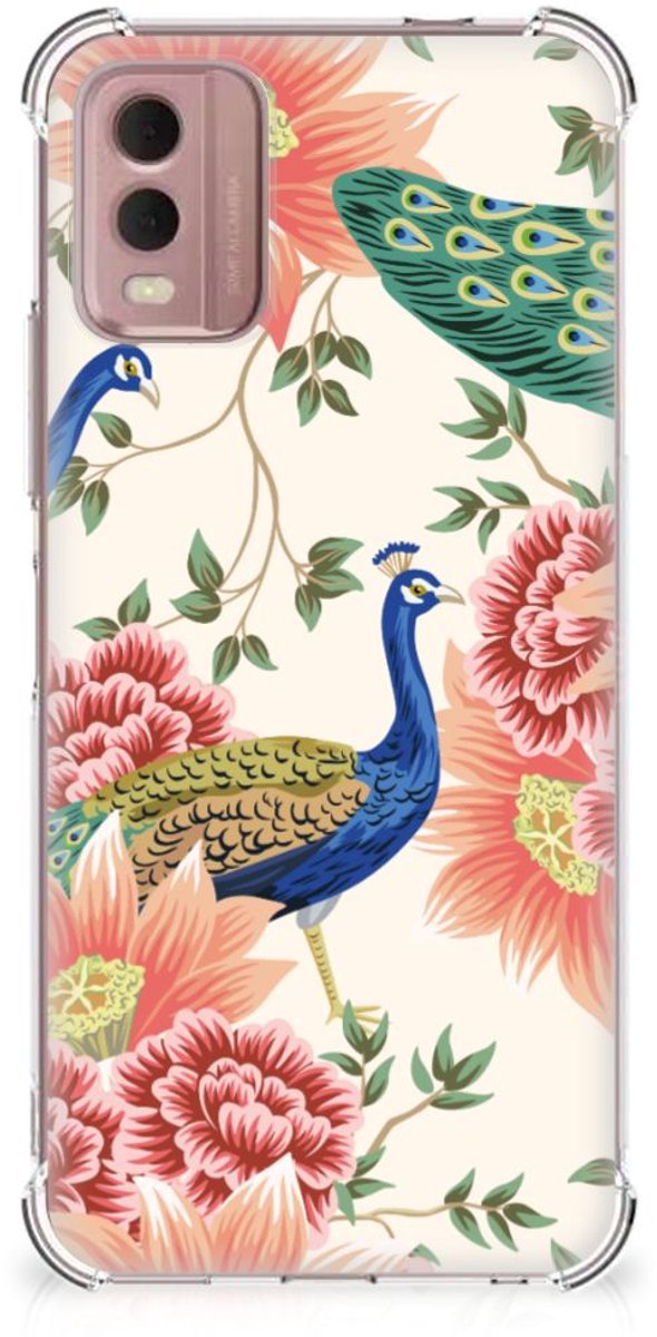 Case Anti-shock voor Nokia C32 Pink Peacock