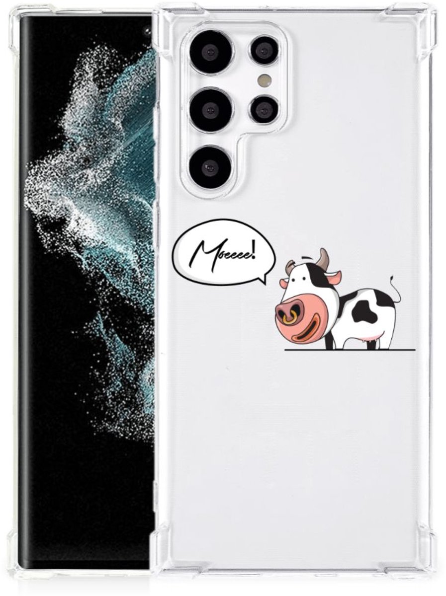 Samsung Galaxy S22 Ultra Stevig Bumper Hoesje Cow