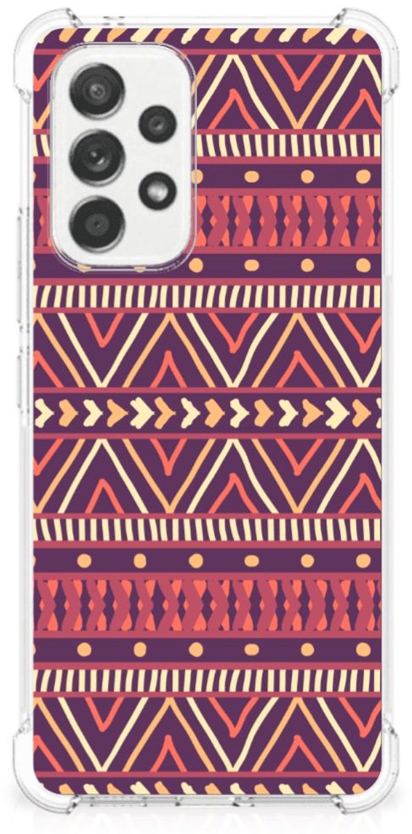 Samsung Galaxy A53 5G Doorzichtige Silicone Hoesje Aztec Paars