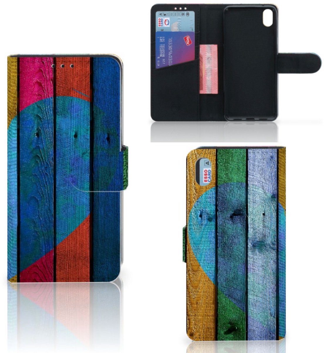 Xiaomi Redmi 7A Book Style Case Wood Heart - Cadeau voor je Vriend