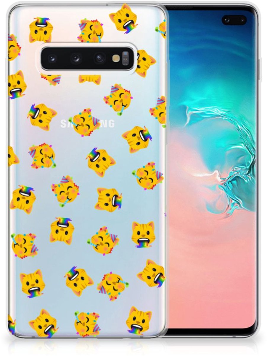 TPU bumper voor Samsung Galaxy S10 Plus Katten Emojis