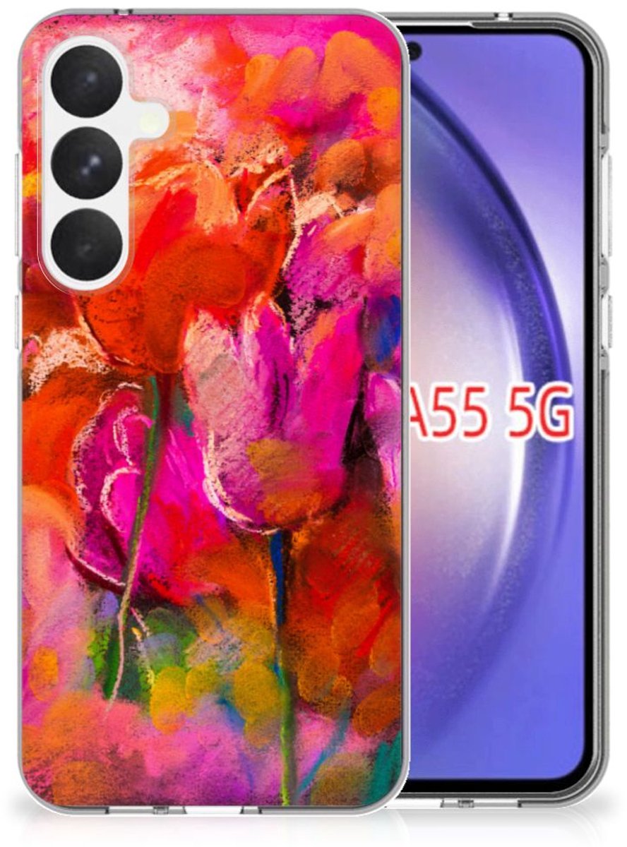Back Cover voor Hoesje maken Samsung Galaxy A55 Tulips