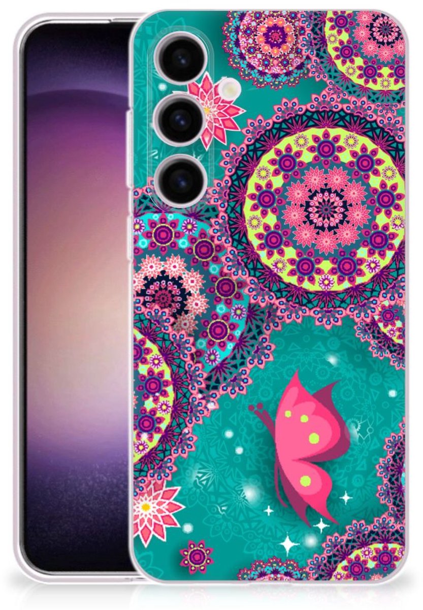 Samsung Galaxy S24 Hoesje maken Cirkels en Vlinders