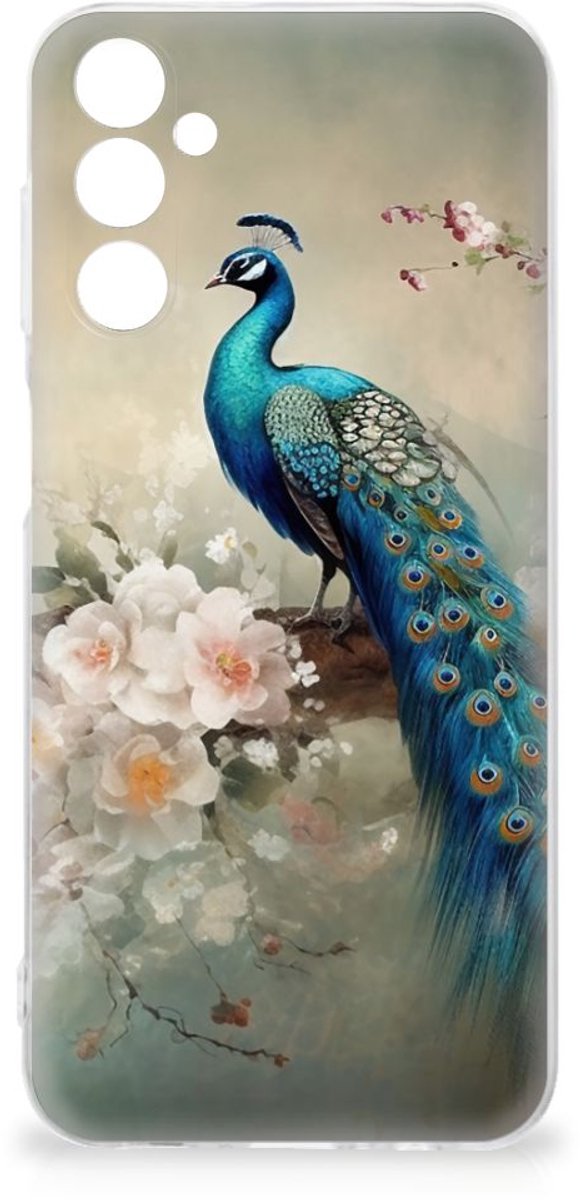 TPU Hoesje voor Samsung Galaxy M14 Vintage Pauwen