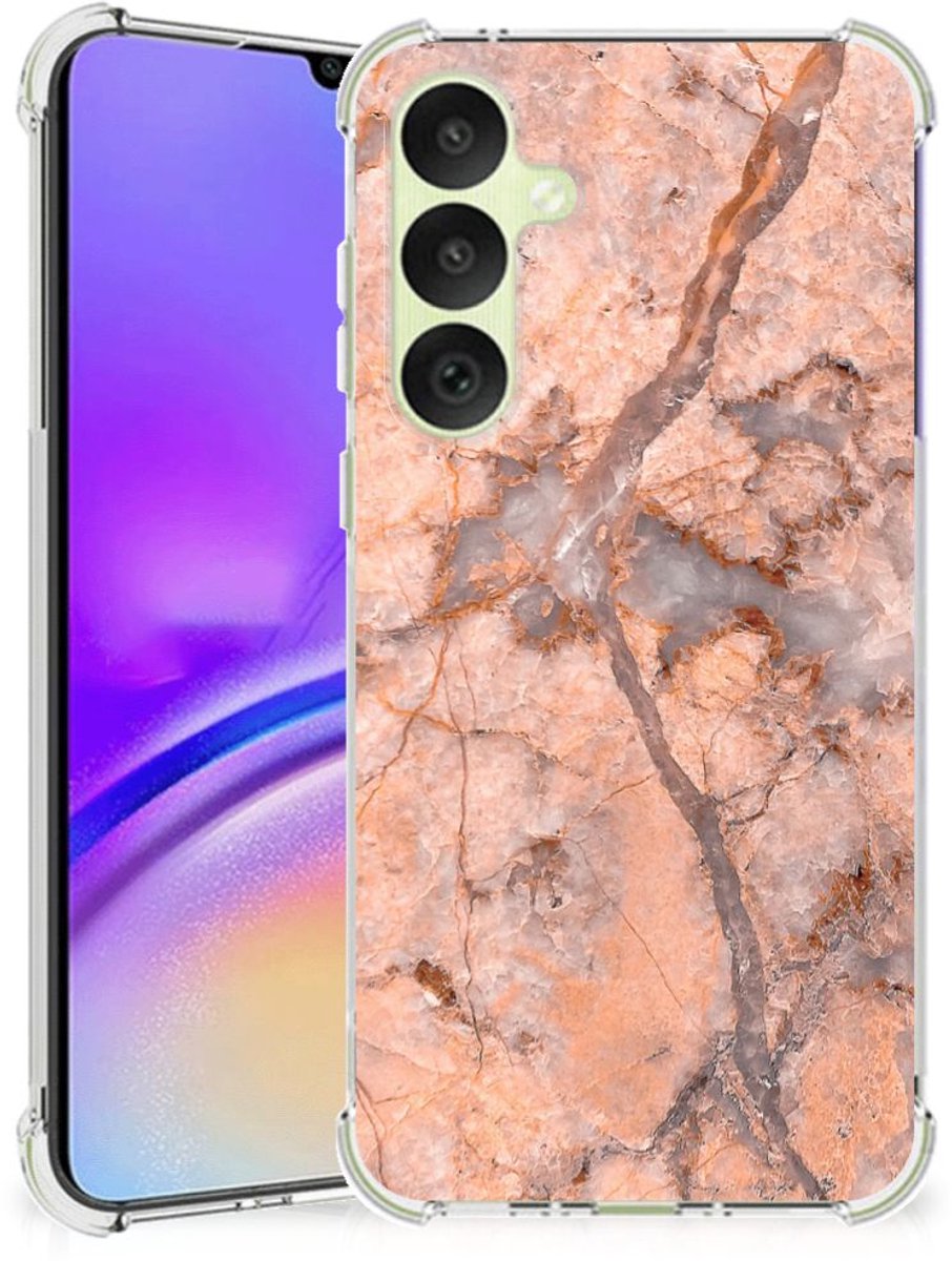Samsung Galaxy A35 Anti-Shock Hoesje Marmer Oranje