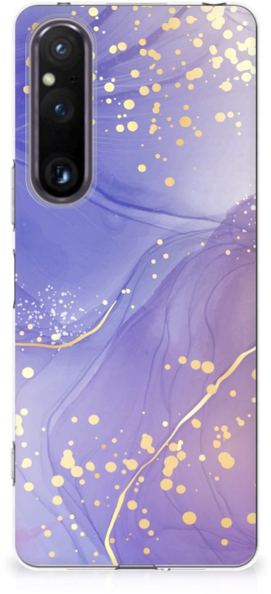 Hoesje maken voor Sony Xperia 1 V Watercolor Paars