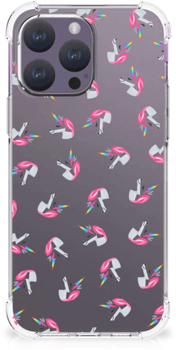 Doorzichtige Silicone Hoesje voor iPhone 15 Pro Max Unicorns