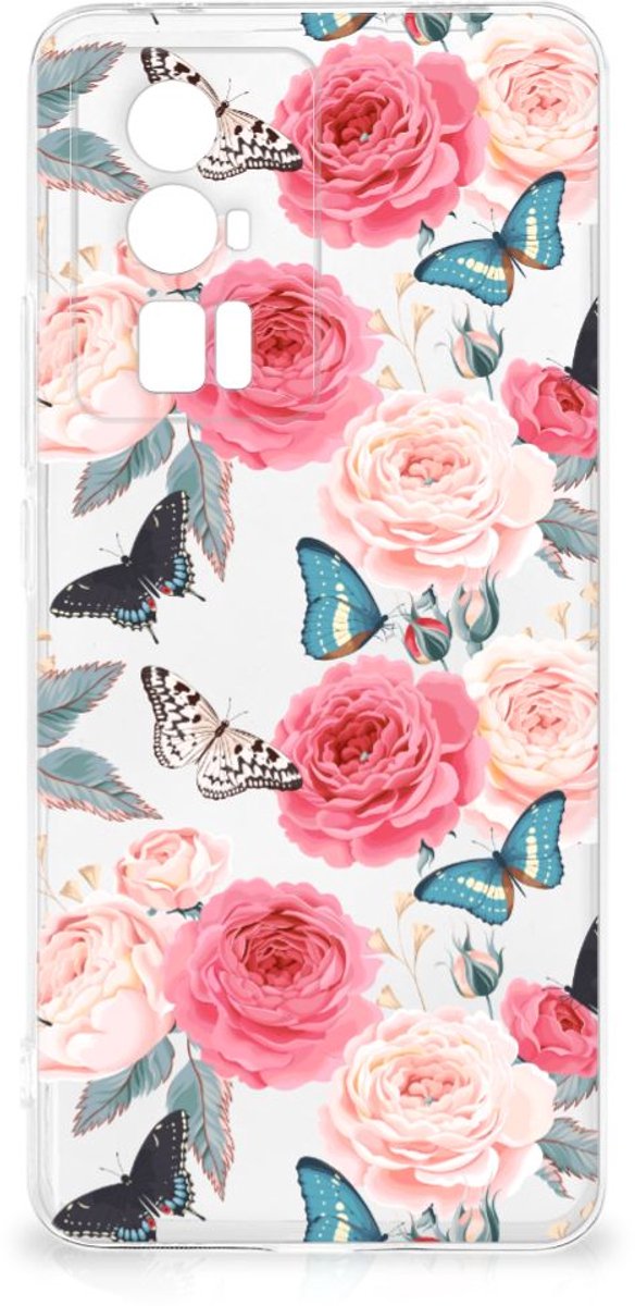 Xiaomi Poco F5 Pro TPU Case Butterfly Roses