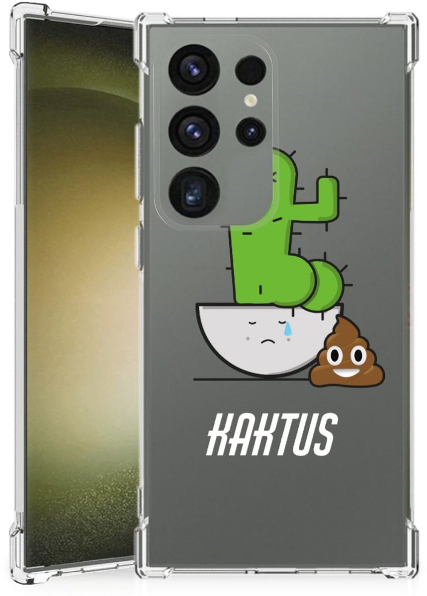 Samsung Galaxy S24 Ultra Stevig Bumper Hoesje Cactus Poo