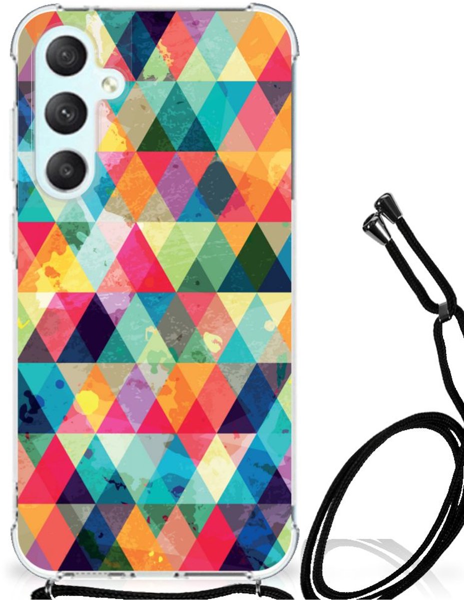 Samsung Galaxy S23 FE Doorzichtige Silicone Hoesje Geruit