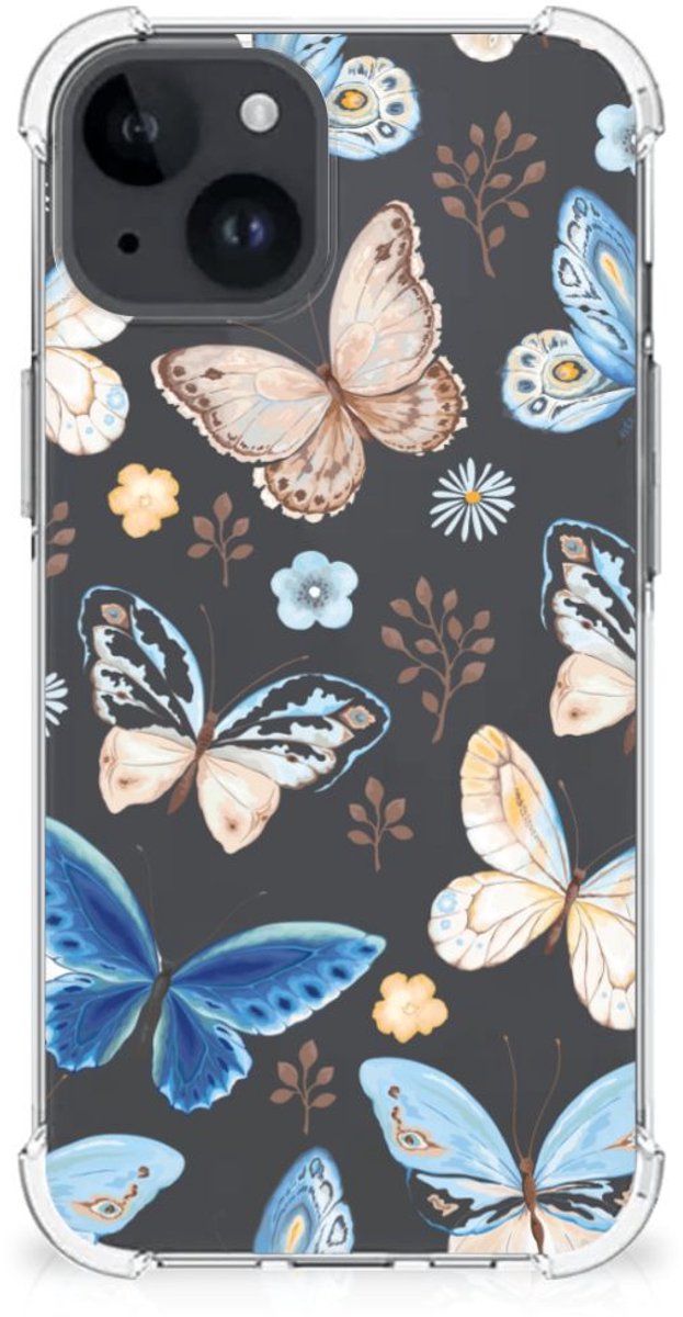 Case Anti-shock voor iPhone 15 Vlinder