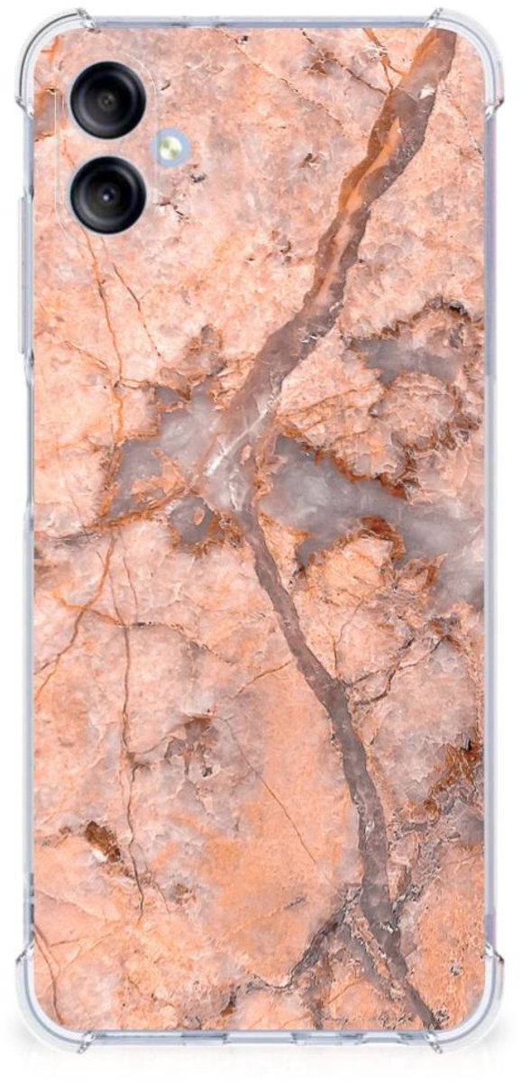 Samsung Galaxy A05 Anti-Shock Hoesje Marmer Oranje