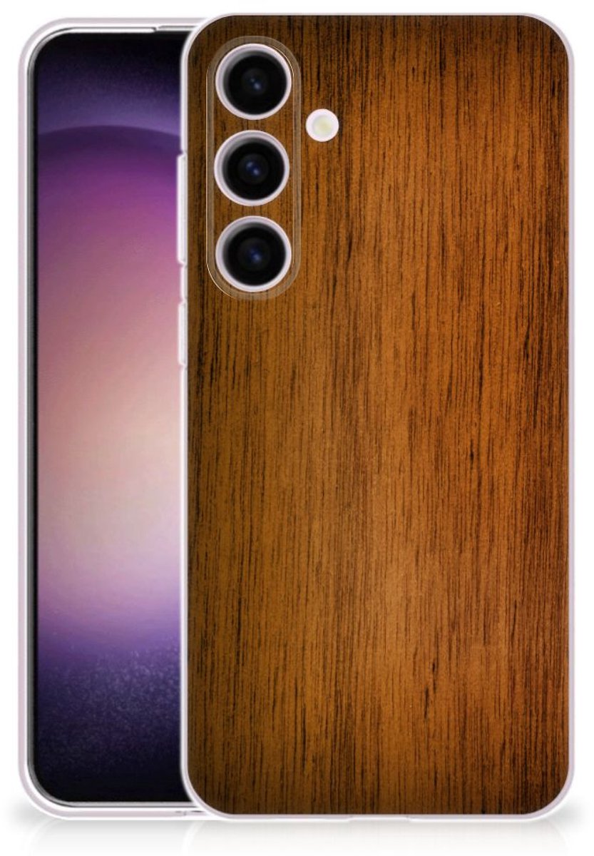 Samsung Galaxy S24 Bumper Hoesje Donker Hout