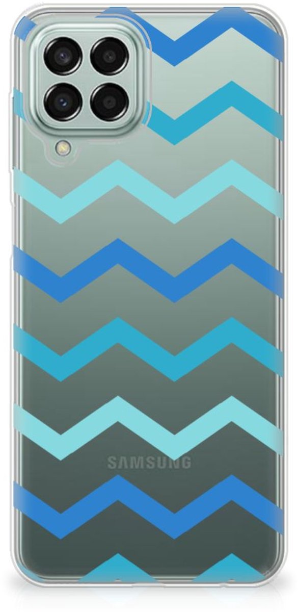 Samsung Galaxy M33 TPU bumper Zigzag Blauw