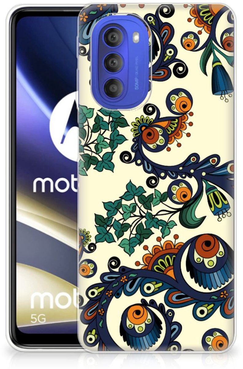 Siliconen Hoesje Motorola Moto G51 5G Barok Flower
