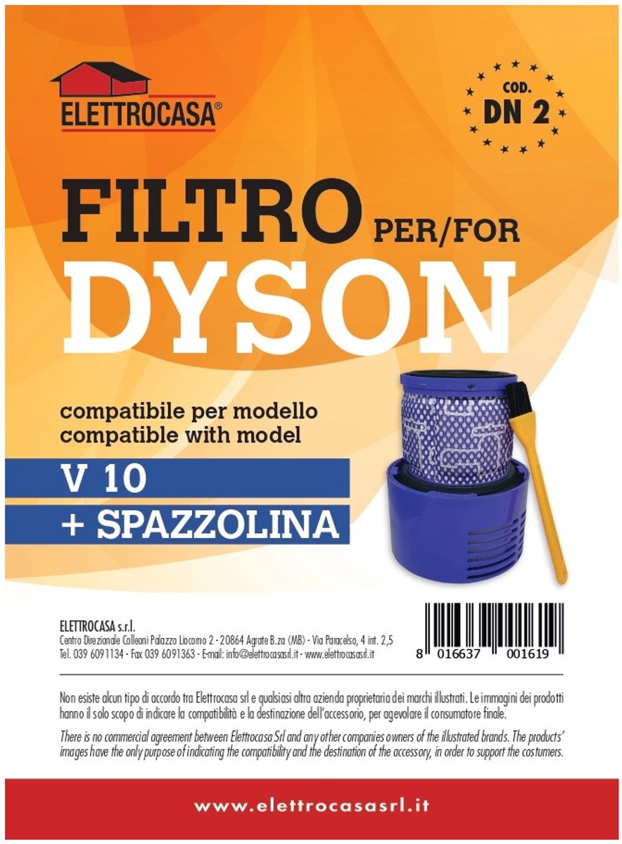Elettrocasa DN 2 Filter & borstel Handstofzuiger