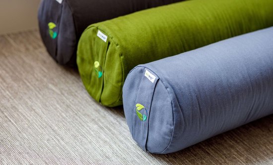 Ecoyogi Yogabolster Eco Katoen Taupe / Zand kleur - 60 x 20 cm (Lengte x Diameter) - 4 KG - Wasbare Buitenhoes - Aanpasbare Boekweit Vulling - 100% Gecertificeerd Biologisch Katoen - GOTS Gecertificeerd - Duurzame Yoga bolster - Yoga rol van Ecoyogi — afbeelding 4
