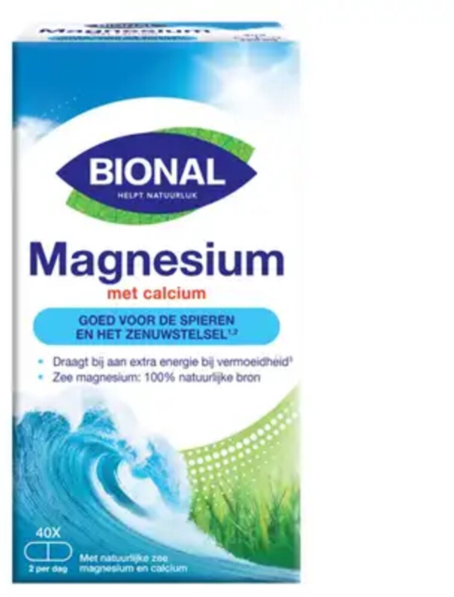 Bional Natuurlijk Zee Magnesium met Calcium - 4 x 40 capsules - Voordeelverpakking