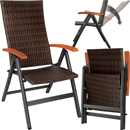 Wicker tuinstoel Canberra opklapbaar - bruin