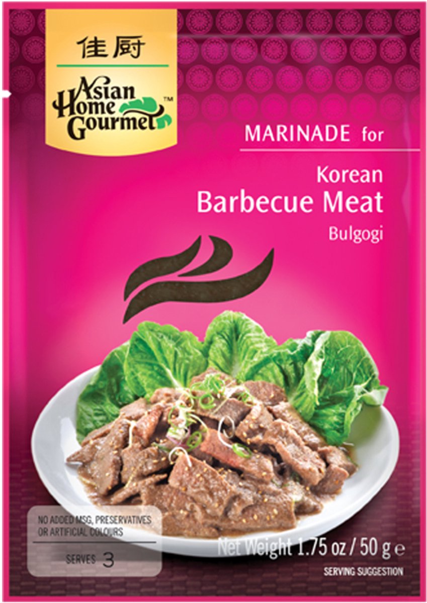 Asian Home Gourmet Koreaans Vleesgerecht Bulgogi 12 x 50 g