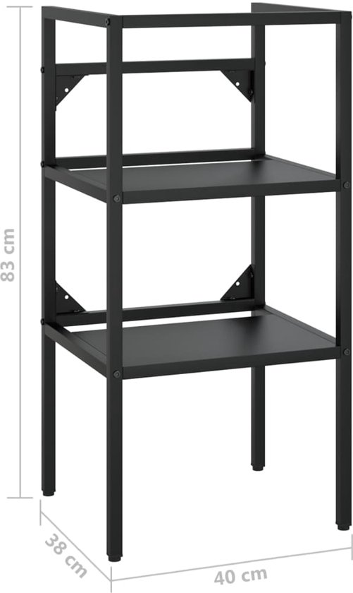 vidaXL Cadre de lavabo 40 x 38 x 83 cm Fer Noir