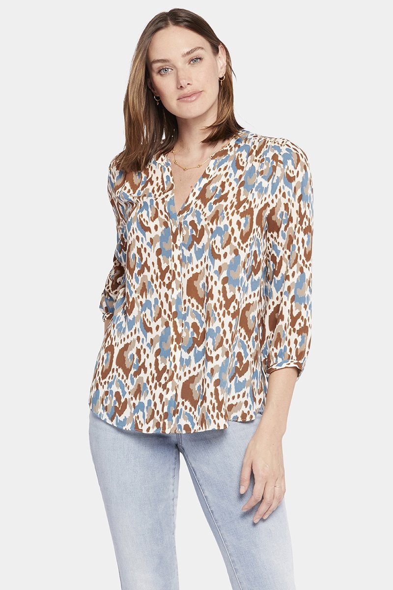 Pintuck Blouse Grafische Print