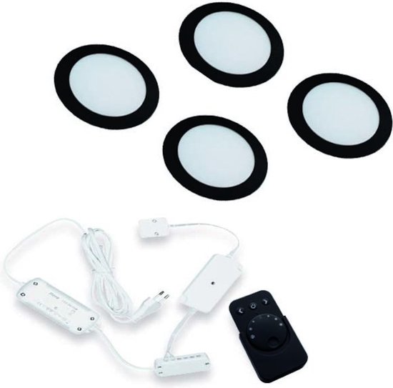 POCKETMAN Mini Spotlight LED Plafondlamp 220V 1W met USB-kabel voor binnenverlichting, juweliervitrines, gangen (zwart, warmwit