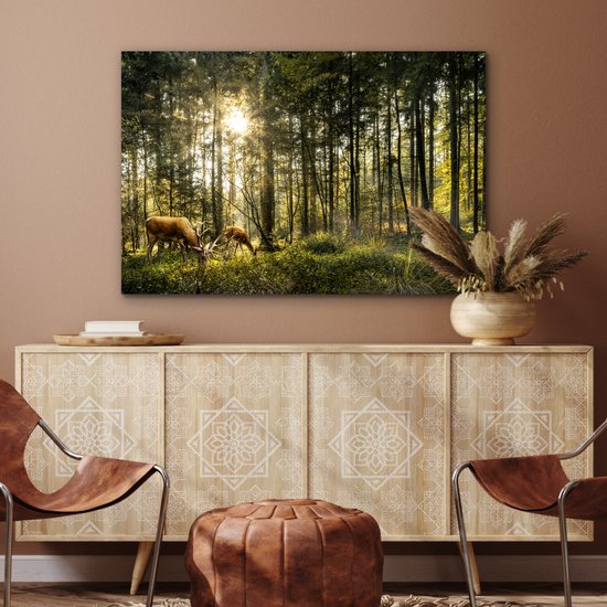 Décoration murale Métal - Aluminium - Cerf - Nature - Forêt - 120x80 cm