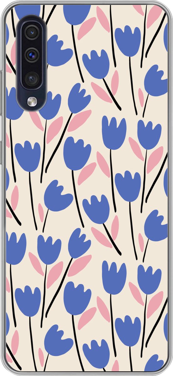 Telefoonhoesje Geschikt voor Samsung Galaxy A50 hoesje - Bloem - Patronen - Tulp - Siliconen Telefoonhoesje Telefoonhoesje
