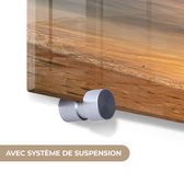 MuchoWow® Tableau sur verre 120x80 cm - Tableau sur verre acrylique - Mer - Couleurs - Soleil - Photo sur verre - Décoration murale salon - Décoration murale chambre - Peintures