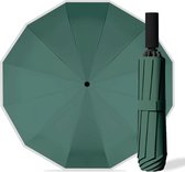 Bol.com Kaaiman® Stormparaplu Opvouwbaar Reflecterend - Groen - 12 Panelen - Windproof - UV bescherming - Paraplu - 1 Knop bedie... aanbieding