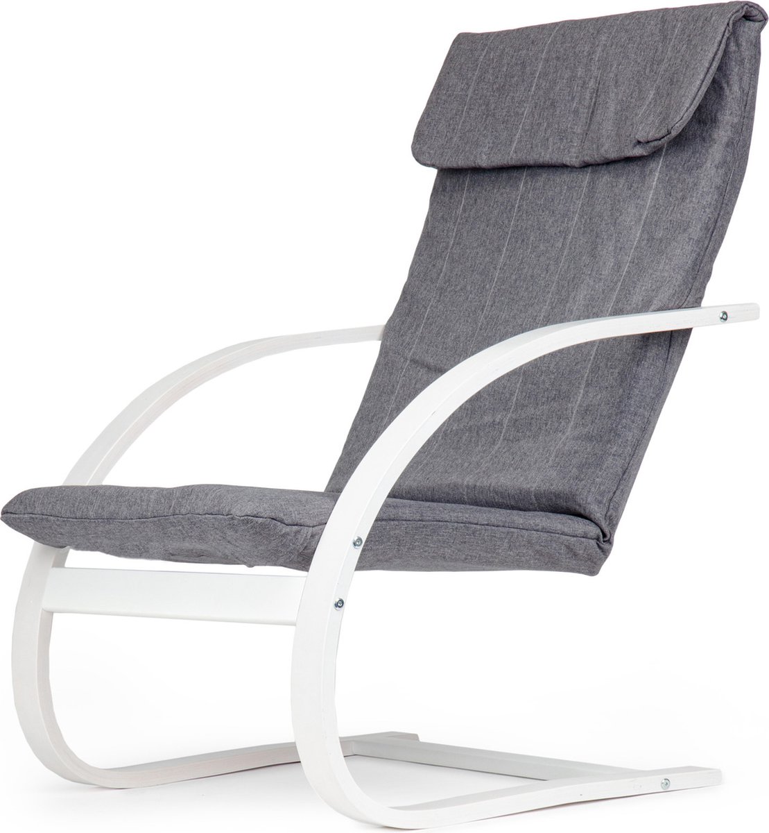 Schommelstoel - 96x67x76 cm - grijs wit