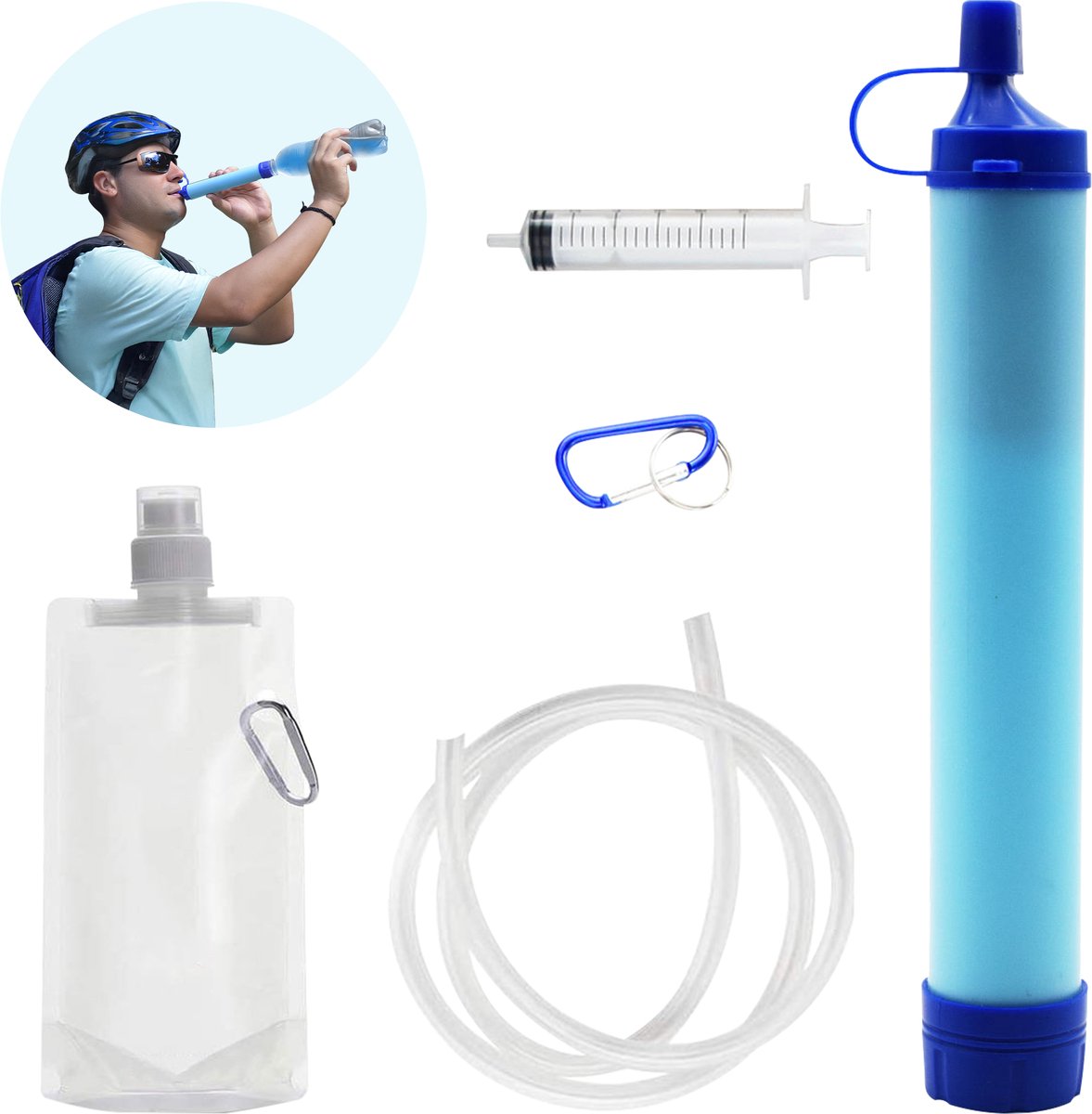 Proun Waterfilter - Compleet Uitgebreide Set - Filtert 1500 Liter - Geschikt voor Survival & Noodpakket - Denk vooruit