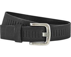 Houtkamp Leren Geperforeerde Werkriem - Ergonomische Werkbroek Riem - Workwear - Bedrijfskleding Riem - Leer - Zwart - Lengte totaal 115 cm / Riemmaat 95