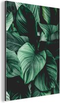 Décoration murale Métal - Peinture Aluminium Industriel - Jungle - Feuilles - Tropical - Plantes - Nature - 120x160 cm - Dibond - Photo sur aluminium - Décoration murale industrielle - Pour le salon/chambre