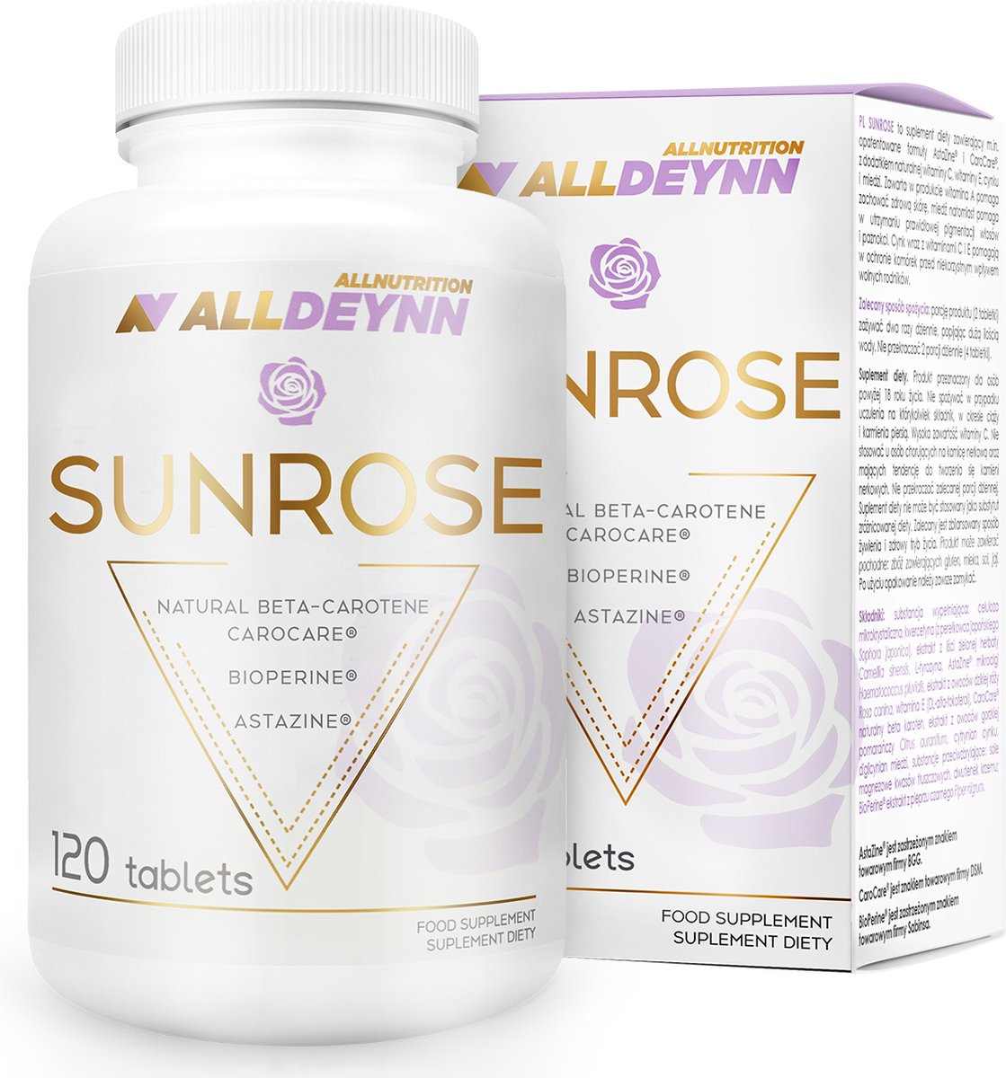 Goedkoopste Alldeynn | Sunrose | 120 Tabletten | 60 dosis | Mineralen en vitamines | Mooi bruin | Veroudering | gelijkmatige bruinig | huid conditie | bescherming zon | | betere Huid, gezondheid, schoonheid | Nutriworld