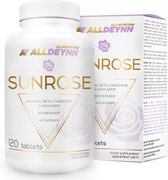 Alldeynn | Sunrose | 120 Tabletten | 60 dosis | Mineralen en vitamines | Mooi bruin | Veroudering | gelijkmatige bruinig | huid conditie | bescherming zon | | betere Huid, gezondheid, schoonheid | Nutriworld