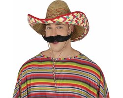 Fiestas Guirca Mexicaanse Sombrero - volwassenen - carnaval accessoires - dark/multi - dia 50 cm