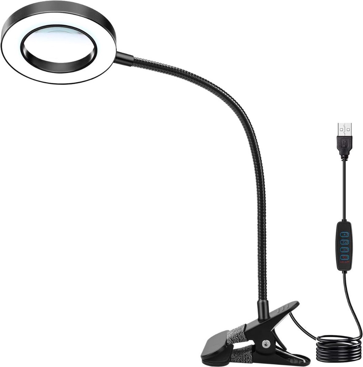 VELTRR® Vergrootglas Met Verlichting - Loeplamp met Led Verlichting - Zwart