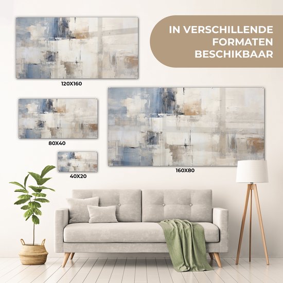 MuchoWow® Glasschilderij 80x40 cm - Schilderij acrylglas - Aquarel - Abstract - Kunst - Foto op glas - Muurdecoratie woonkamer - Wanddecoratie slaapkamer - Schilderijen