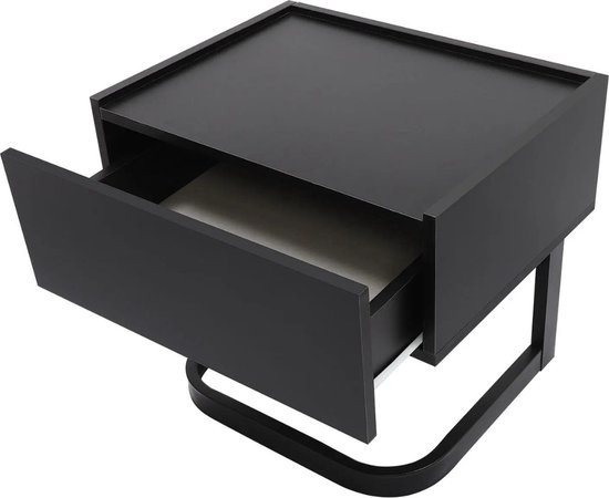 Scandinavisch nachtkastje met gegroefd walnotenhout decor l